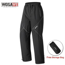 WOSAWE Unisex Motorcycle Rain Trousers Side Zipper Pockets Quick Dry Reflective