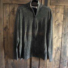 BKE Pullover, Mens Size m, 1/4 Zip, Dark Grey, 100% Cotton, Long Sleeve, Casual 