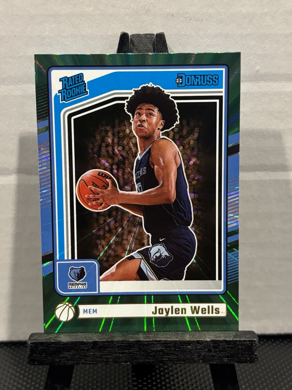 2024-25 Panini Donruss Rated Rookie Jaylen Wells #245 Holo Green Laser (RC)