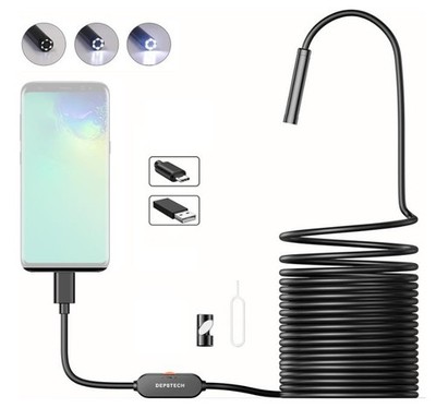Depstech Wasserdichte, halbstarre endoskopische USB-Überwachungskamera mit 6