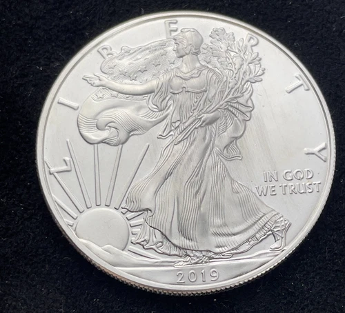 2019 AMERICAN SILVER EAGLE, .999 FINE SILVER 1 TROY OZ SILVER, BU, READ, #0179