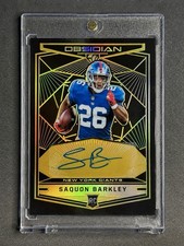 Saquon Barkley Obsidian Rookie Auto Gold /10 #RKA-SB New York Giants 2018