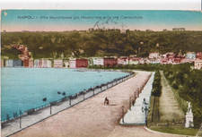 Naples - municipal villa already national and the via caracciolo (f/p - colors - 1925