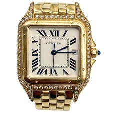 Cartier Panthere 18K Gold Women's Diamond Watch 27mm 0.50ct