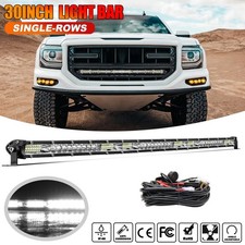 30 Behind Grille Led Light Bar Spot Flood Combo Wiring For 14-18 Gmc Sierra