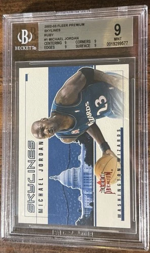 2002 Fleer Premium Skylines Ruby Michael Jordan /100 BGS 9 RARE