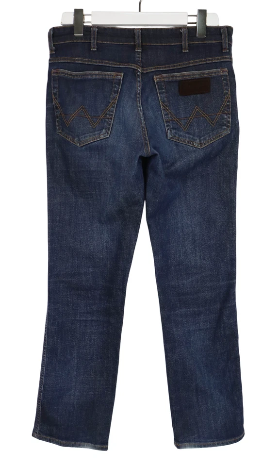 Pantalones de mezclilla elásticos para hombre WRANGLER Texas W32/L32 efecto desvanecimiento bigotes cremallera mosca recta Foto 2 de 4