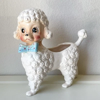 Vintage 1961 Relpo/Samson Import White Poodle Planter MCM Kitsch Japan #5186 - Image 1 of 4