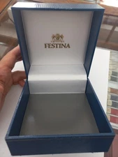 Festina Original Box Blue Color - Vintage Watch Holder Box 11.5×11.5×7.8