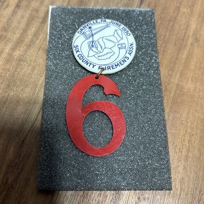 Vintage June 1930 Six-County Firemen s Association Danville, PA Button
