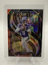 2024 Panini Select - Premier Level J.J. McCarthy #134 Black & Red Shock (RC)