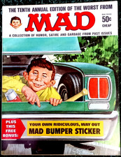 10th WORST FROM MAD 1967! NEAR MINT- 9.2! With MINT BUMPER STICKER! $0.99 Start!