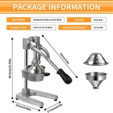 Commercial Juicer Manual Fruit Hand Press Citrus Juice Squeezer Orange Juicer UK