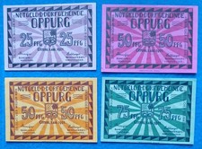 09 262 Notgeld Dorfgemeinde Oppurg 25+2x50+75 Pfg. (Kpl.), 1.8.1921
