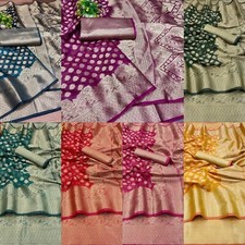 Women's organza saree With Running Blouse Piece