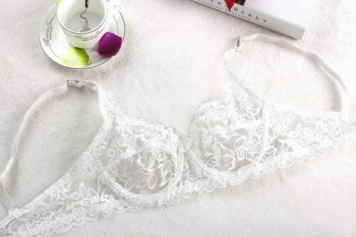 Sheer Lace Plus Size Ladies Bras See Through Bralette Sexy Floral Bra Lingerie - Picture 15 of 36