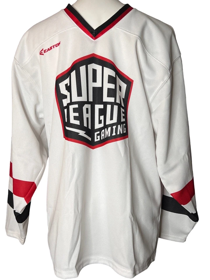Camiseta Easton Super League Juegos Videos Hockey SLG Camiseta Logo Blanco XL Foto 3 de 4