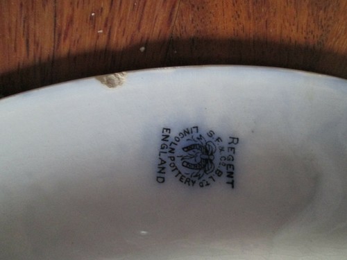 Antique Flow Blue 'Regent England', Oval Meat Dish. - Picture 5 of 11