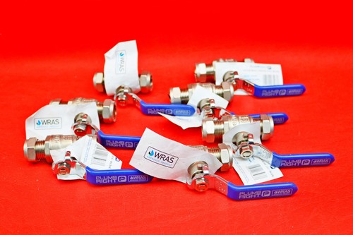 Pack of 7 x Plumbright 15mm Lever Ball Valve Blue Handle 111406 - Picture 2 of 2