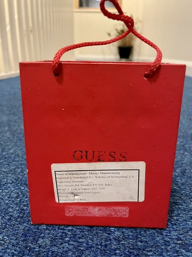 Red GUESS STEEL Watch Presentation Box With Red Handles + Operating Instructions - Picture 5 of 12