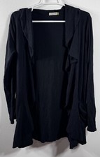 Cárdigan minimalista Chalet et Ceci Lagenlook holgado talla S cápsula con volantes negros