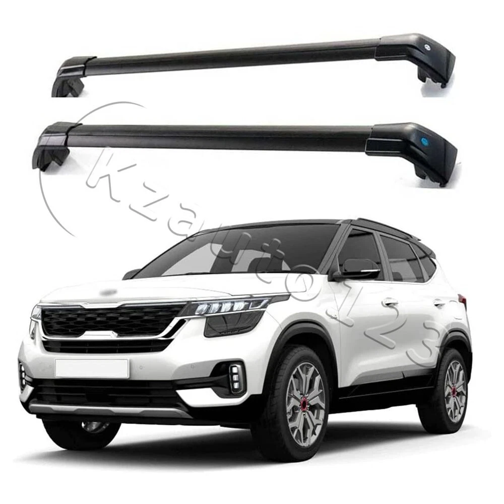 Fits for KIA Seltos 2021 2024 Lockable Crossbar Roof Rack Rails 2PCS