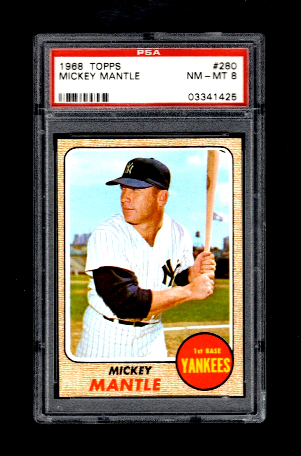 1968 Topps #280 MICKEY MANTLE HOF New York Yankees PSA 8 NM-MT