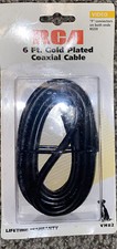RCA 6' ft Gold Plated Coaxial Cable video F connectors on both ends RG59