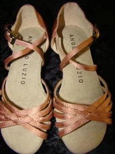 GIRLS/TODDLER COPPER BALLROOM/LATIN/SALSA DANCE SHOES 9 1/2 M ANGELO LUZIO NEW