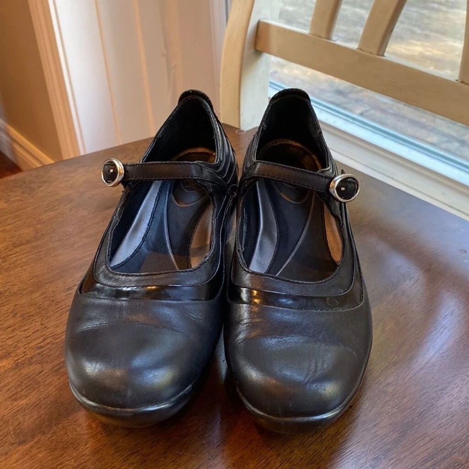 ZAPATOS ARIAT ZUECO HEBILLA MARY JANE CUERO MERCER NEGRO MUJER TALLA 6.5 Foto 2 de 4