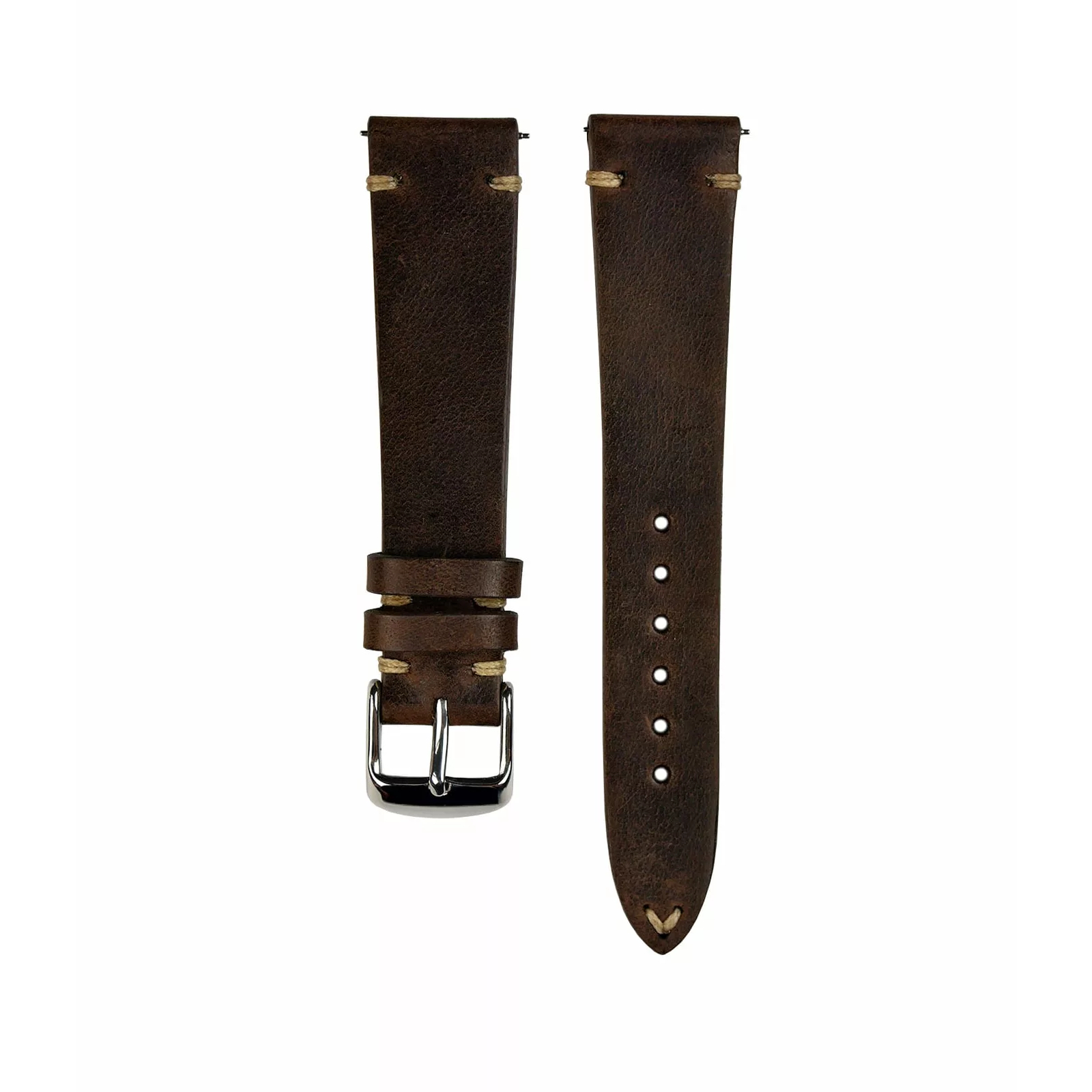 Watch Strap Leather in Dark Brown by Jelsdal - 18 mm, 20 mm - Replacement Band