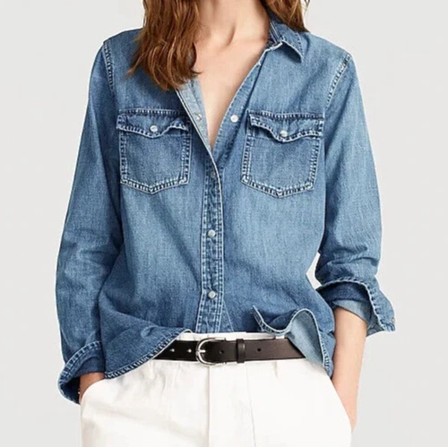 slim fit chambray shirt womens