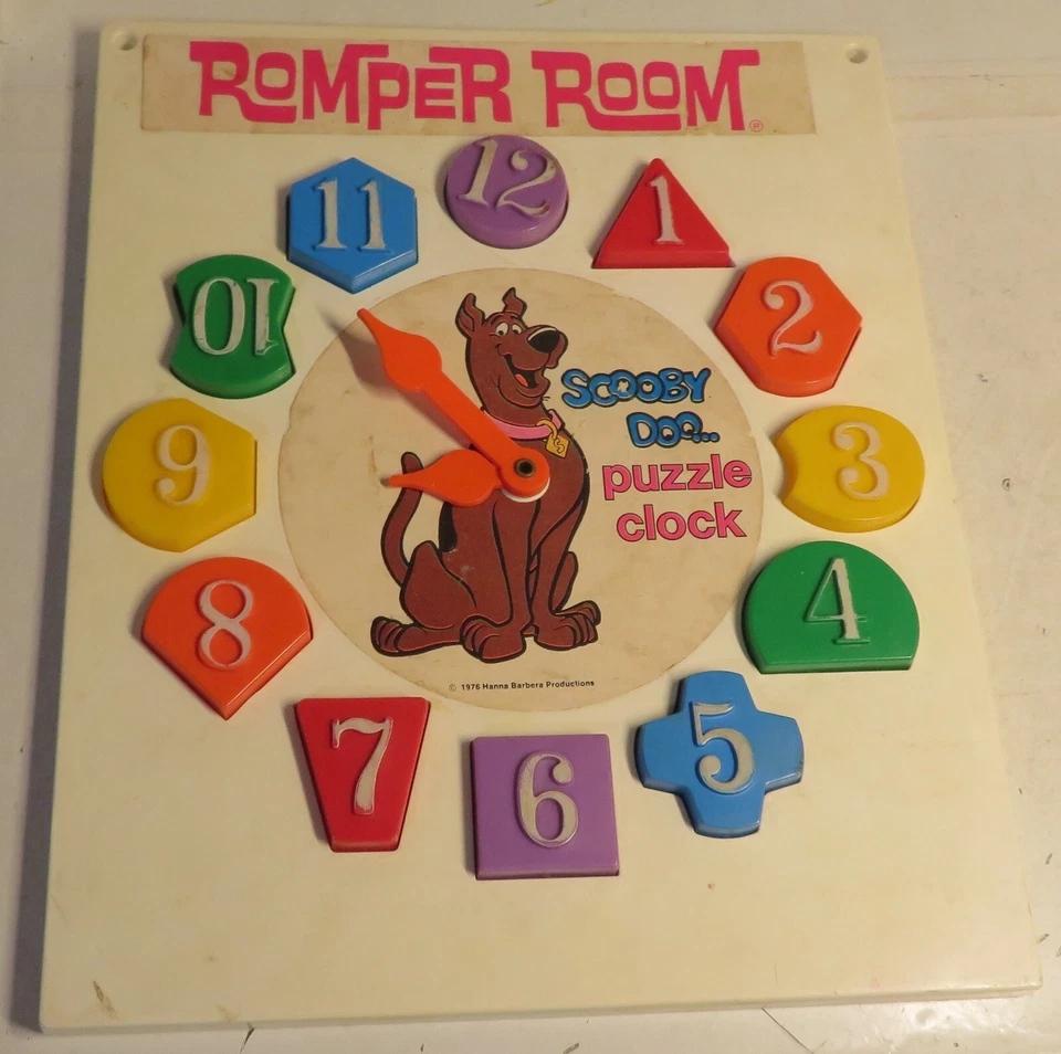 Винтажные детские часы-головоломка 1976 Scooby Doo комбинезон комната Hasbro ретро пластик - Изображение 2 из 4