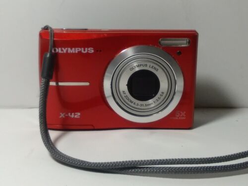 FOTOCAMERA DIGITALE OLYMPUS X-42 12,0 MP ROSSA CON CAVO E SCHEDA XD 2GB - Foto 2 di 9