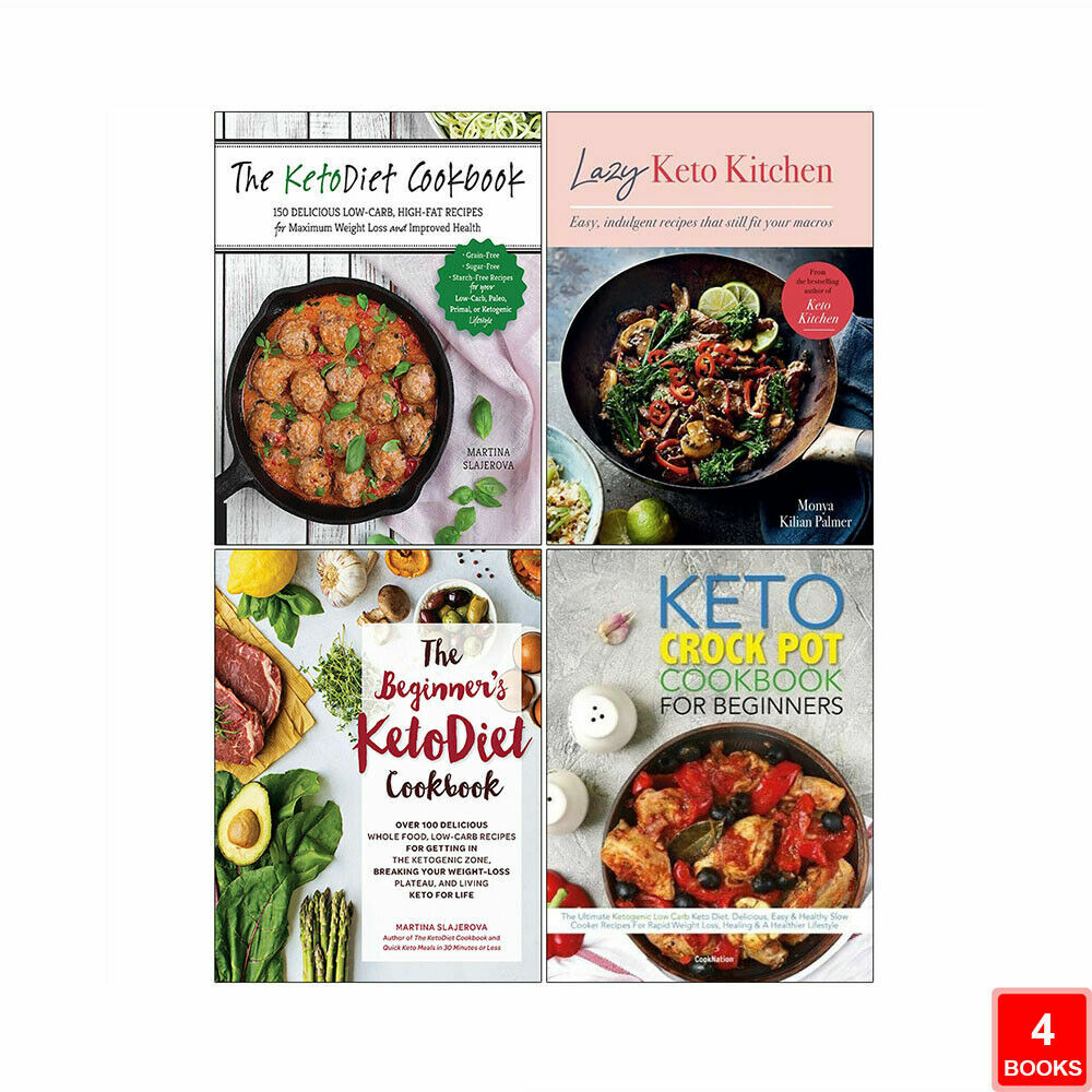 The KetoDiet Cookbook, Lazy Keto Kitchen, KetoDiet, Keto Crock Pot 4 Books Set