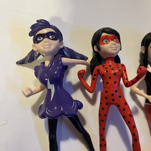 4 pezzi nuova bambola action figure Miraculous Ladybug Noir Adrien Marinette PVC - Foto 2 di 3