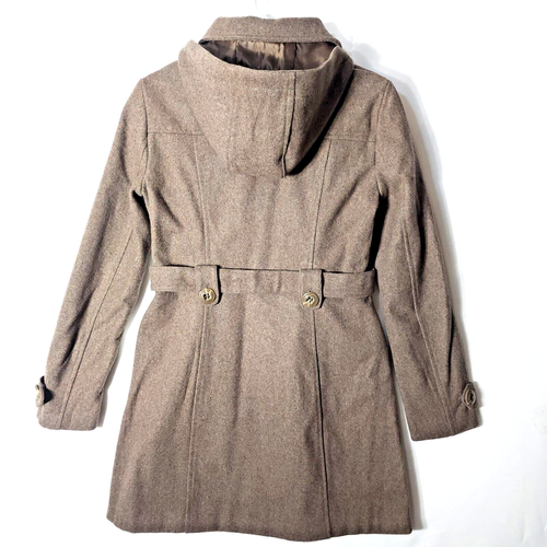 New York & Company Coat Hooded Woman’s Size XS Gray Long Belted Lined New W/Tags - Picture 3 of 18