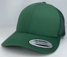 Yupoong Classics Trucker Hat Blank Green Mesh Snapback Adjustable Cap Yp