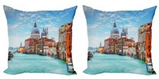 Italy Pillow Covers Pack of 2 Image of Venice Grand Canal