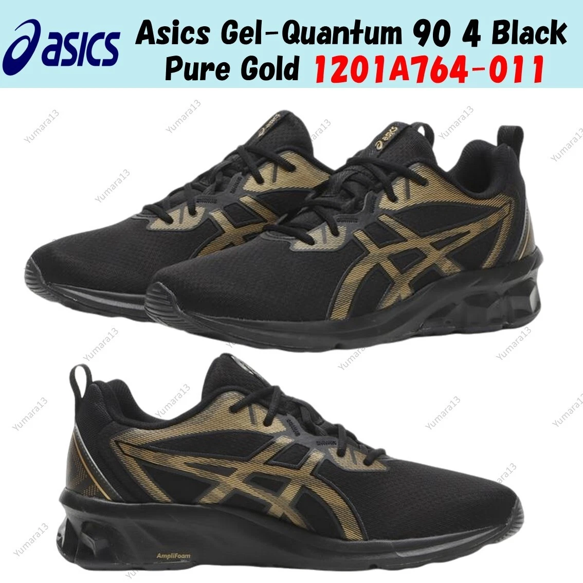 Asics Gel Quantum 90 4 Black Pure G 1201A764 011 taglia uomo
