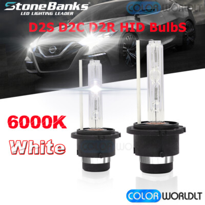 2x D2S 35W 6000K Xenon Replacement Low/High Beam Headlight Lamp Bulbs White