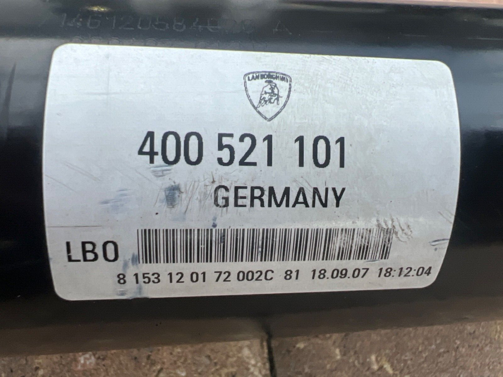 2013 Lamborghini Gallardo Stock OEM 5.0L AWD Rear Prop Drive Shaft 400521101