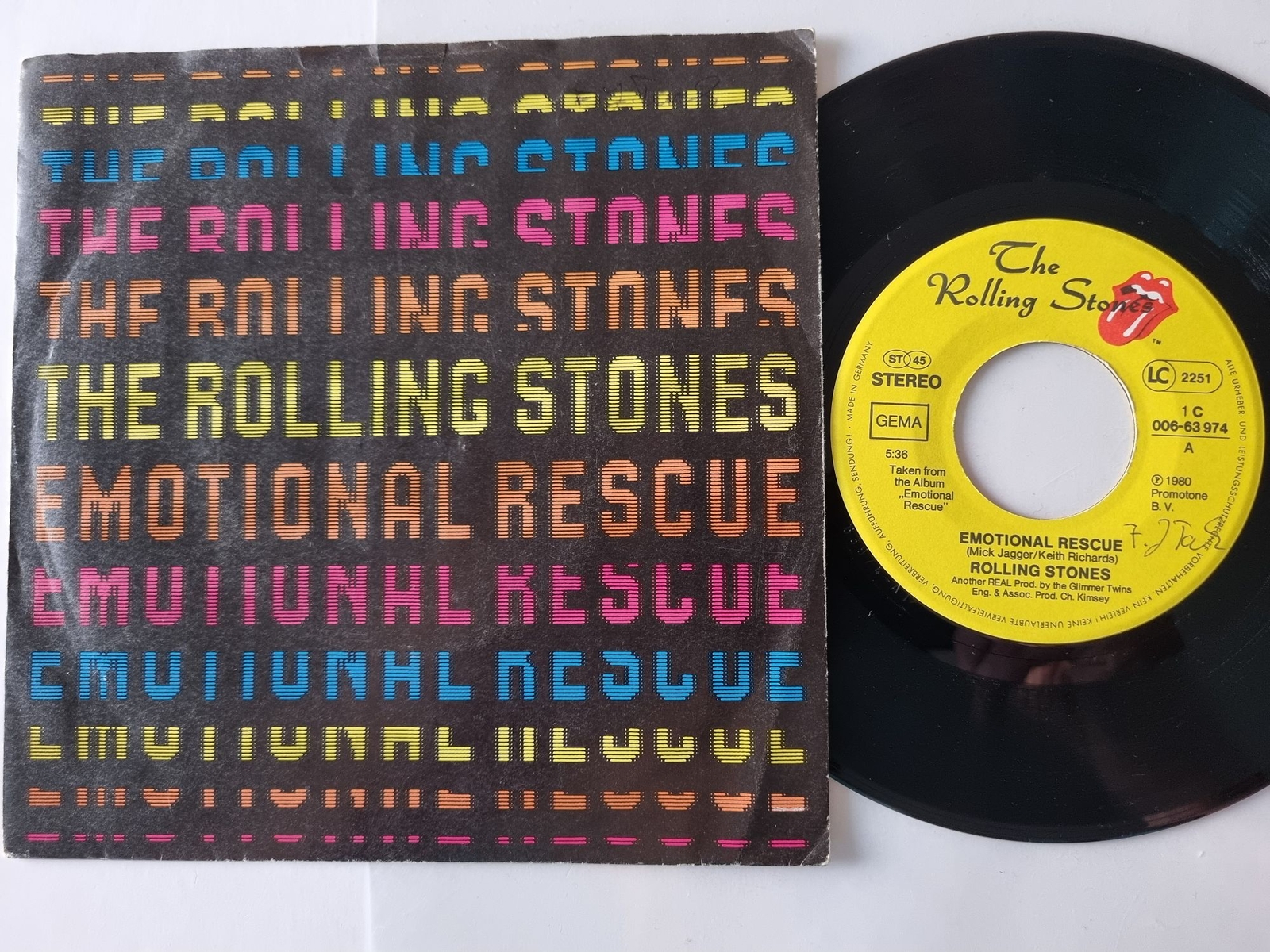 The Rolling Stones - Emotional Rescue 7'' Vinyl Germany