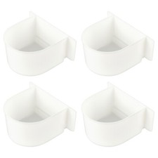4pcs ABS Cage Replacement Food and Water Cup White 80x104x60mm Inner