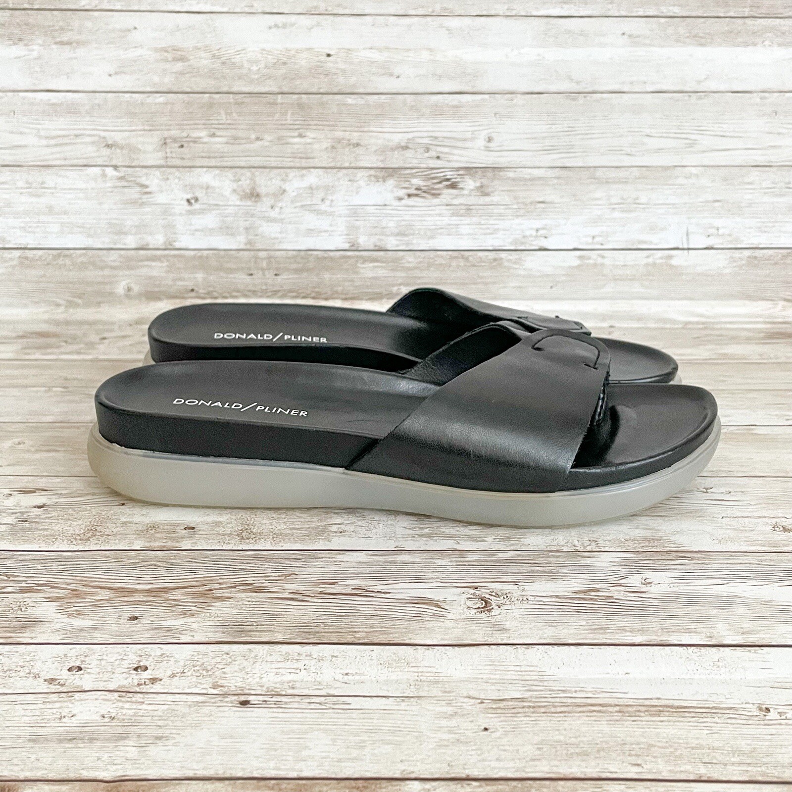 Donald Pliner Hollie Platform Slide Sandal Women's 8M Black Leather Slip On  Shoe | eBay