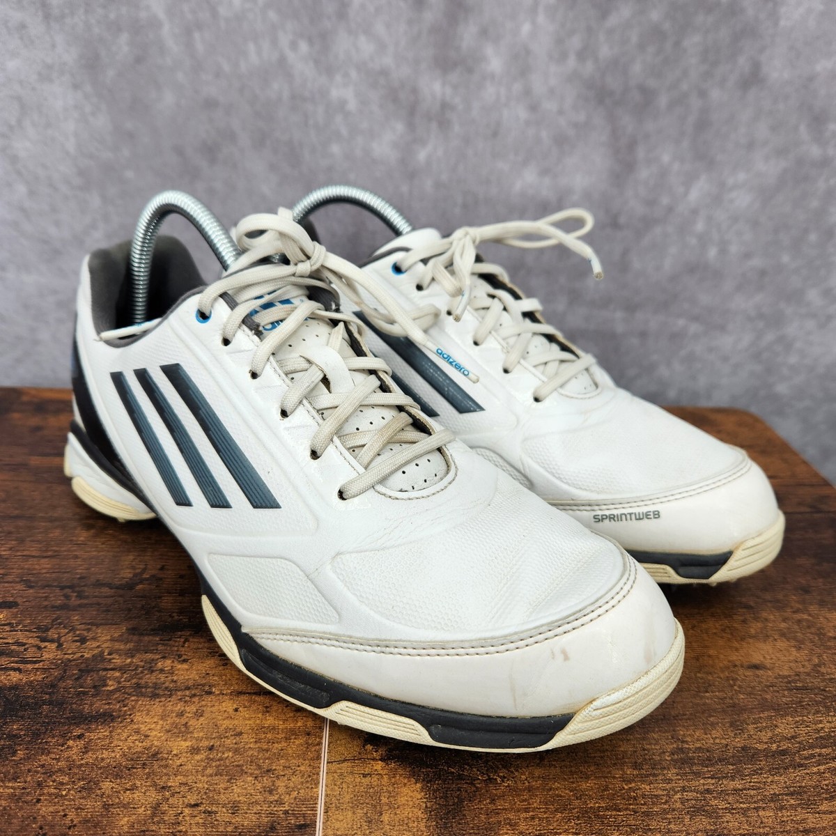 Adidas Adizero TR Golf Shoes Mens 8.5 White Blue Sneakers  display picture 1