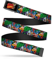 Marvel Comics Comic Book Superheroes Avengers Collage Classic Web Belt, 60387 