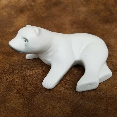 Porcelain Ceramic Polar Bear Figurine Made In Brazil Vintage 
