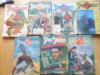 7 SHORT STORIES Pulp Magazines-Hendryx, Raine, Emery, Tuttle, Peacock -1948