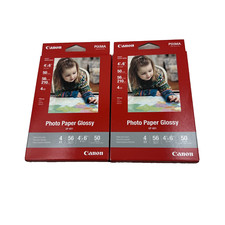2 Packs CANON PHOTO PAPER GLOSSY NEW IN PACKAGE - UNOPENED 50 x EA GP-601 4 X 6